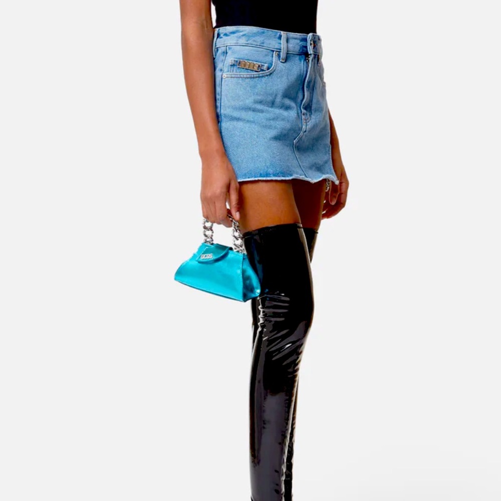 GCDS Transpallic Metallic Blue Mini Bag